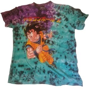 Dragon Ball Z DBZ Goku Graphic Purple Tie Dye T-shirt Mens XL